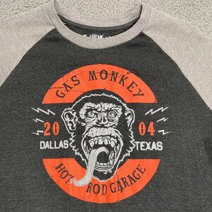 Gas Monkey Garage Shirt Men M Gray Hot Rod Thermal Long Sleeve